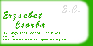 erzsebet csorba business card